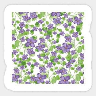 Purple Watercolor Wild Flower Sticker